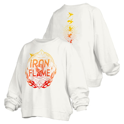 Iron Flame Cover Logo Oversized Waist-Length Sweatshirt