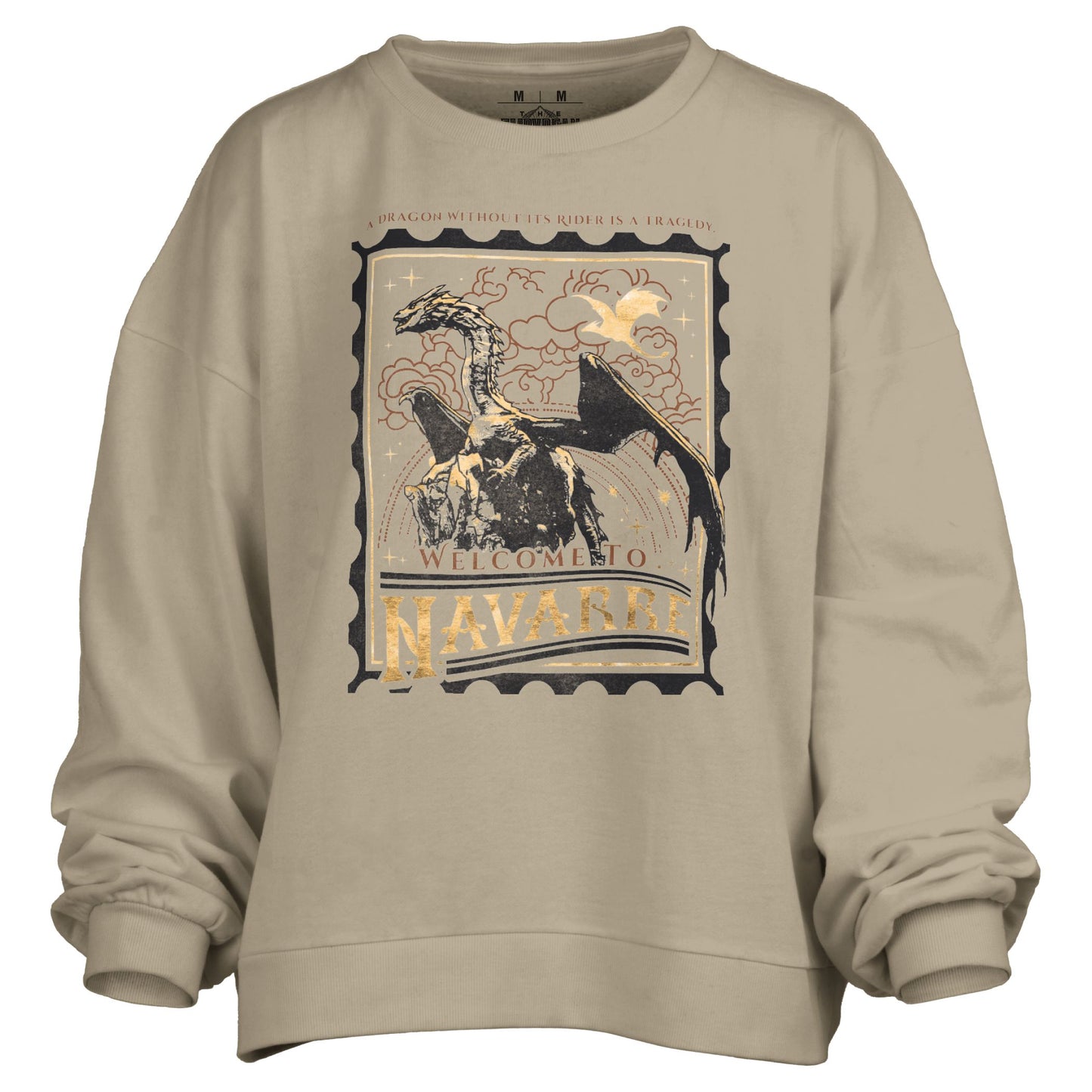 Fourth Wing Metallic Welcome to Navarre Oversized Waist-Length Sweatshirt