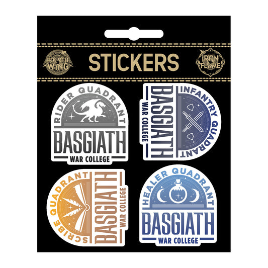 Fourth Wing Basgiath Quadrants 4-Up Carded Waterproof Vinyl Sticker