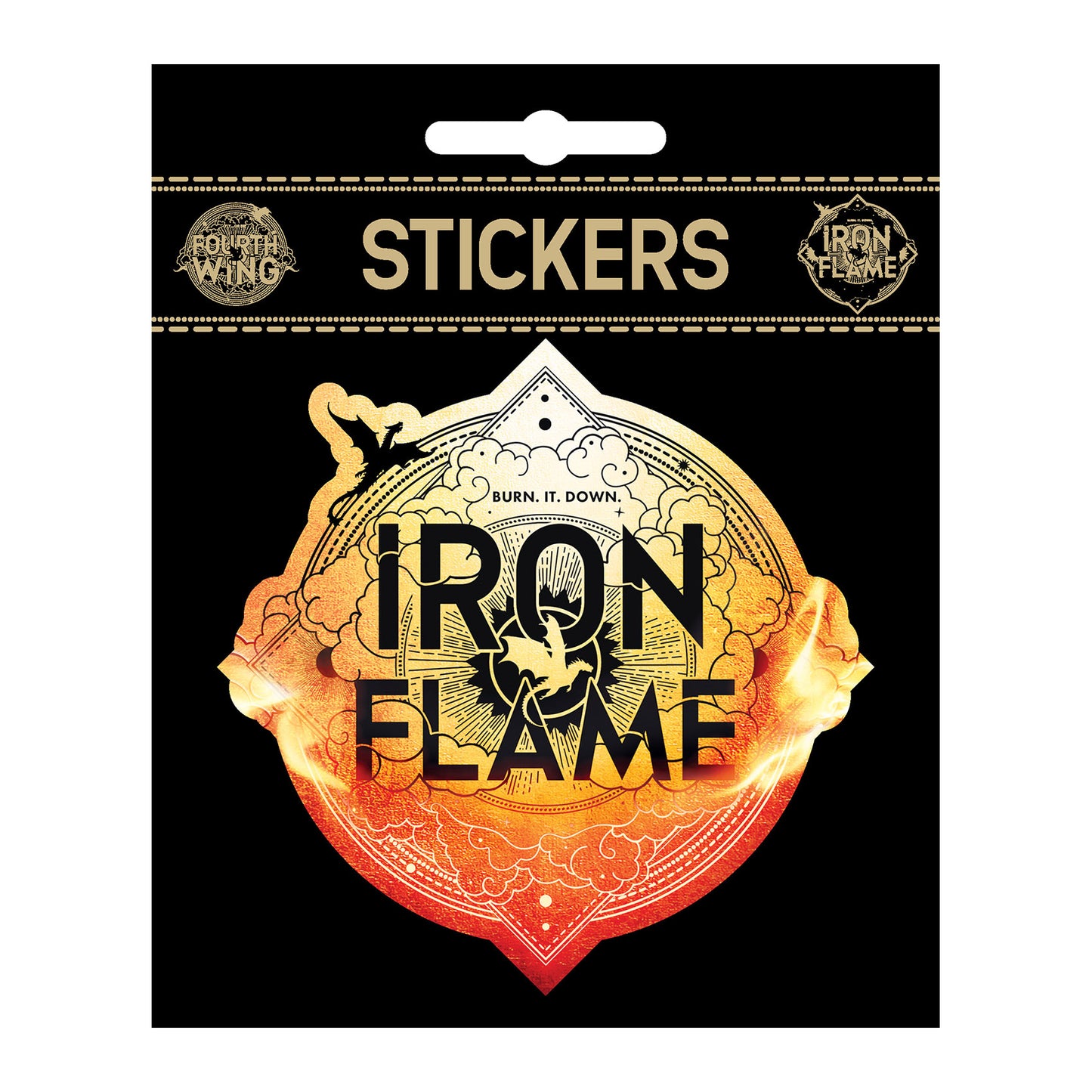 Iron Flame Cover Logo Carded Waterproof Vinyl Sticker