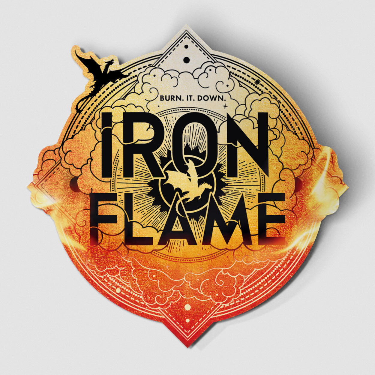 Iron Flame Cover Logo Carded Waterproof Vinyl Sticker