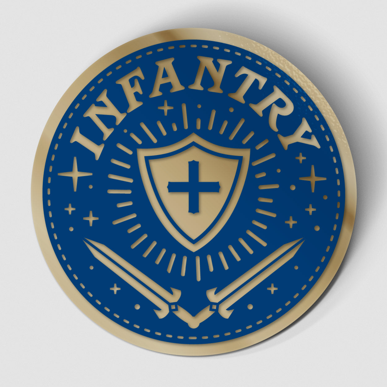 Fourth Wing Infantry Quadrant Circle Carded Waterproof Vinyl Sticker